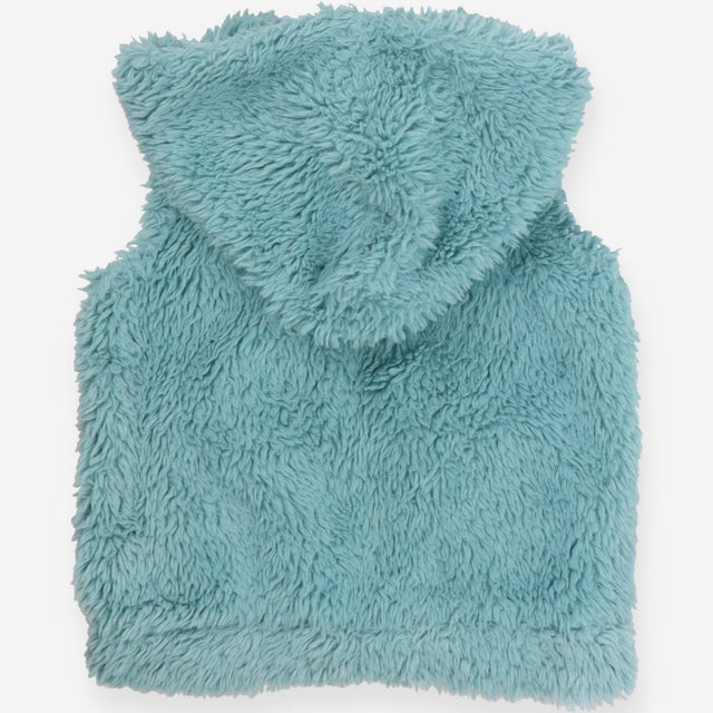 Gilet blue fur floral lining