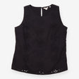 Black 100% Cotton Broderie Anglaise Sleeveless Top