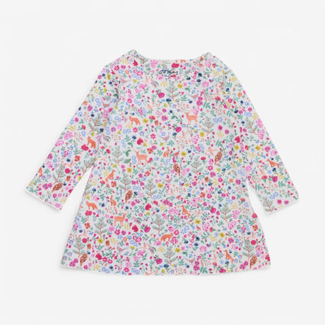 bright floral and woodland animal long sleeved jer