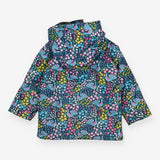 Raincoat Duffle Black with Peacocks and Flowers
