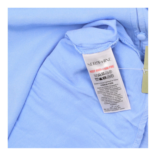 Maxi Dress Light Blue Button Front Maternity Nursi
