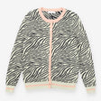 Cardigan Green Zebra Print Seawool Cotton Knit