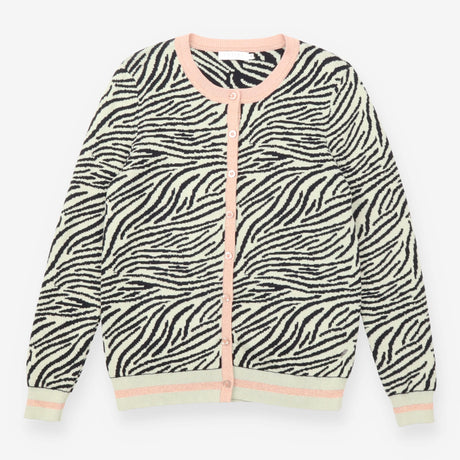 Cardigan Green Zebra Print Seawool Cotton Knit