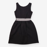 Black Textured Jacquard Sleeveless Mini Dr