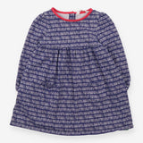 Dress Long Sleeve Blue Tally Print