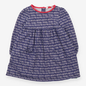 Dress Long Sleeve Blue Tally Print