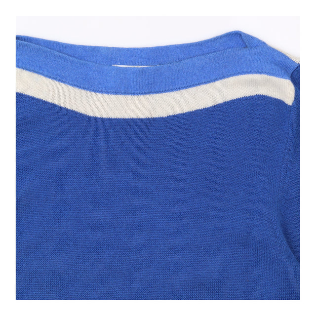 Blue 90% Wool 10% Cashmere Long Sleeve Boat Neck J