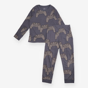 Pyjamas top and bottom game controller grey
