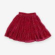 Skirt pink velour tiered