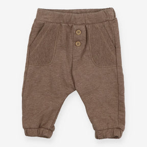 Joggers brown ribbed pockets