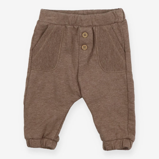 Joggers brown ribbed pockets