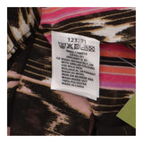 Pink Black Abstract Ikat Sheer Sequin V Neck Kafta
