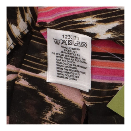 Pink Black Abstract Ikat Sheer Sequin V Neck Kafta