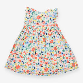 Dress bright floral frill