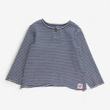 Dungaree Cord Grey Rabbit with Striped Bodysuit