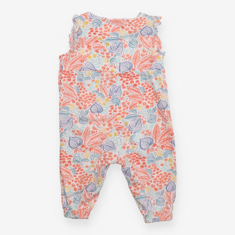 Romper orange and blue leaf