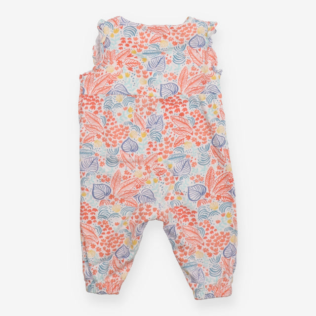Romper orange and blue leaf