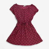 Dress pink and brown 60s print
