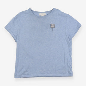 Blue t-shirt with slogan "To the beach"