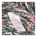 Blouse Pink Green Floral Print Pleated Long Sleeve