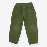 Trousers green pull on navy lining