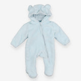 Blue fleece pramsuit