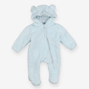 Blue fleece pramsuit