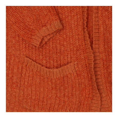 Long‑Line Mohair & Merino Wool Mix Orange Cardigan