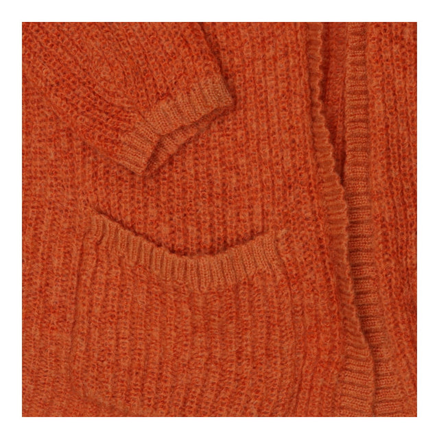 Long‑Line Mohair & Merino Wool Mix Orange Cardigan