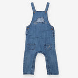 Denim Dungarees Triceratops and Flowers