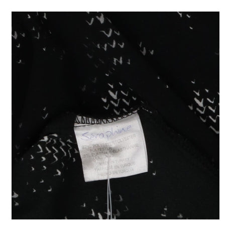 Maternity & Nursing Black Midi Dress with Grey Pat
