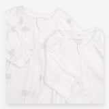 Sleepsuits Zip Up White Tree Print 2 Pack