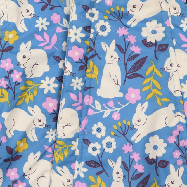 Blue pram suit fleece lined with white bunnies