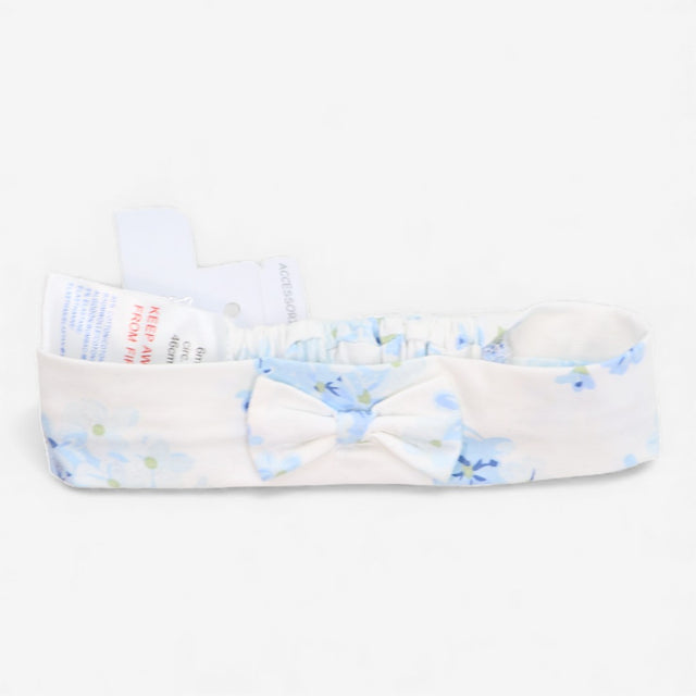 Hairband Blue and White Floral Bow