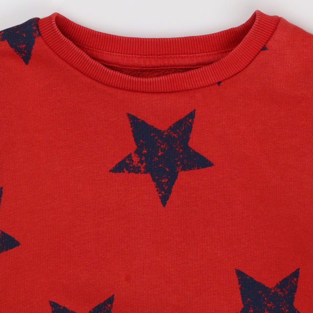 Sweater red with navy stars
