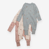 Sleepsuits Ribbed Mixed Nature 3-Pack