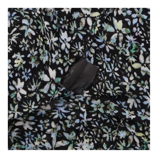 Floral Blouse Navy Blue Long Sleeve Pintuck Detail