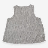 Blouse white with black squares sleeveless