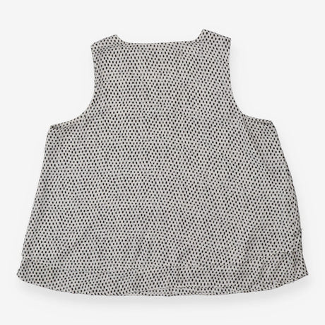Blouse white with black squares sleeveless