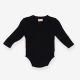 Black ribbed knit bodysuit