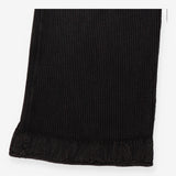 Jumpsuit Black Striped Waffle Cotton Wide Leg