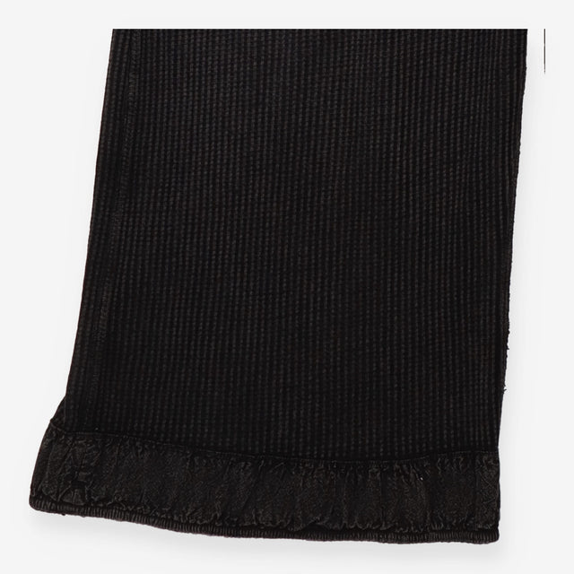 Jumpsuit Black Striped Waffle Cotton Wide Leg