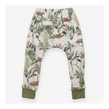 Harem Legging White and Green Jungle theme