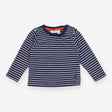 T-shirt Long Sleeve Navy Stripe Orange Trim