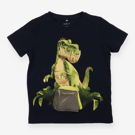 T-Shirt Navy Dinosaur Peek-a-boo