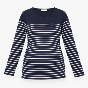 Breton Top Navy White Stripe Long Sleeve Nursing