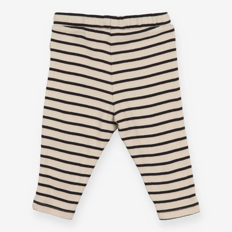 Beige and black striped leggings
