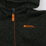 Fleece hoodie zip dark green marl