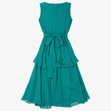 Phase Eight Dress Teal Green V Neck Tiered Midi