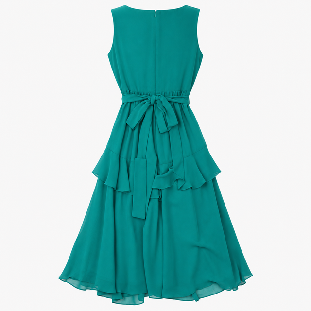 Phase Eight Dress Teal Green V Neck Tiered Midi